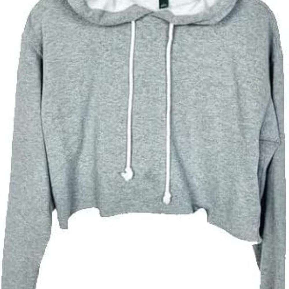 Target Gray Relaxed Crop Sweatshirt Hoodie